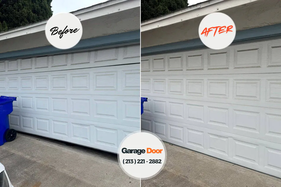 Before and after: garage door repair Kendallville, IN